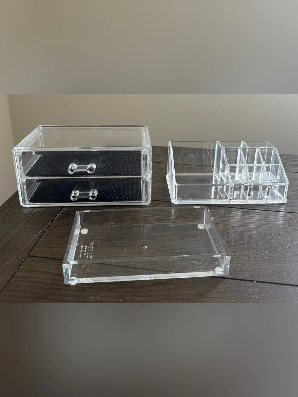 Clear Acrylic Makeup & Desk Organizer Set